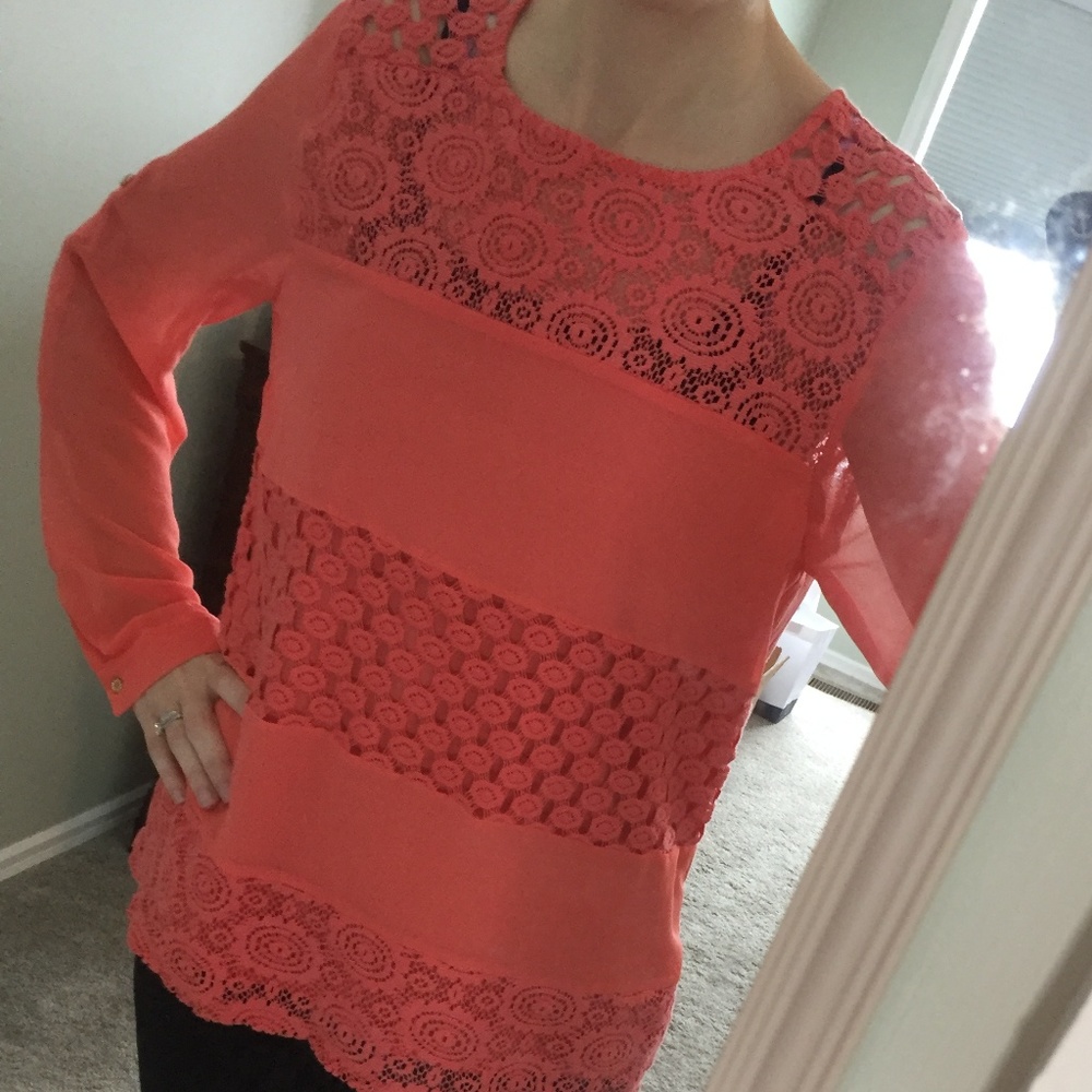 Peachy Pink Lace Top